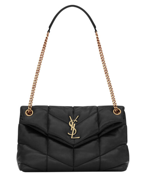 Saint Laurent Loulou Puffer Small Bag In Quilted Lambskin Black